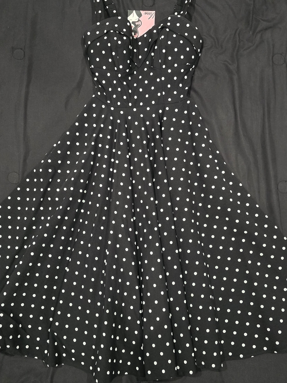 Voodoo Vixen Black and White Polka Dot Midi Dress